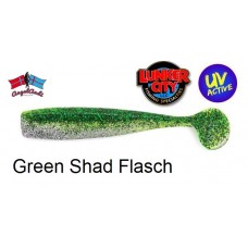 Lunker City 6" Shaker Green Shad Flasch