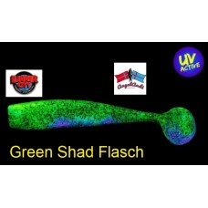 Lunker City 6" Shaker Green Shad Flasch