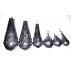 Birnenblei mit Edelstahl Oese oder Wirbel 60gr - 1200gr
